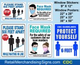 WINDOW POSTERS AND STICKERS FOR CDC VIRUS CORONA COVID